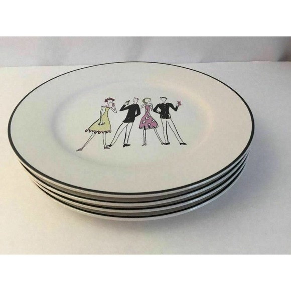 Set of 4 Rosanna Ceramic Salad Plates A Woman's Work is Never Done 8" - Picture 11 of 13